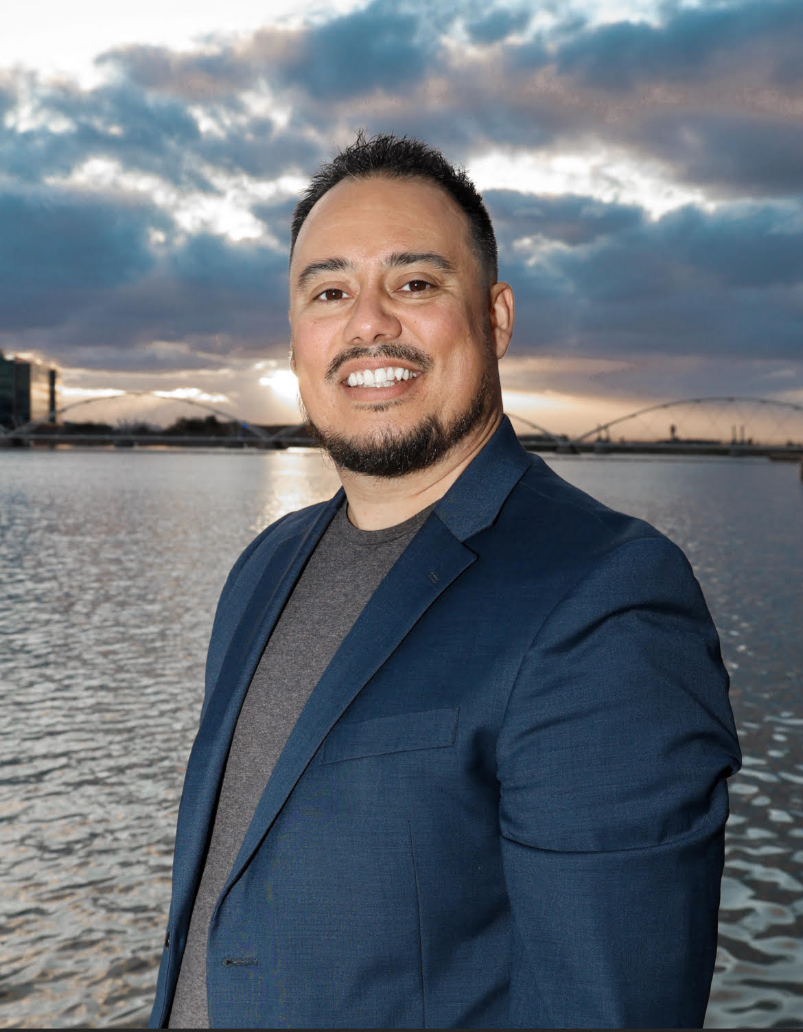 Marco Velasco, retirement income specialist, photographed at Tempe Town Lake in Arizona